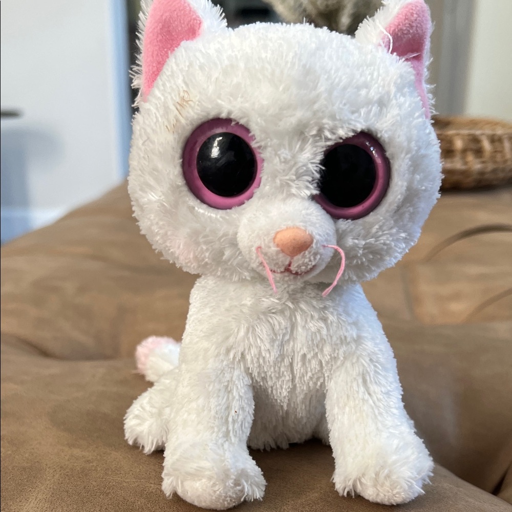 TY Cashmere White Plush Cat